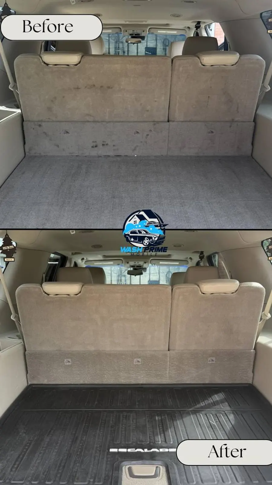 Cadillac Escalade cargo area and trunk deep cleaning - mobile car detailing Louisville KY