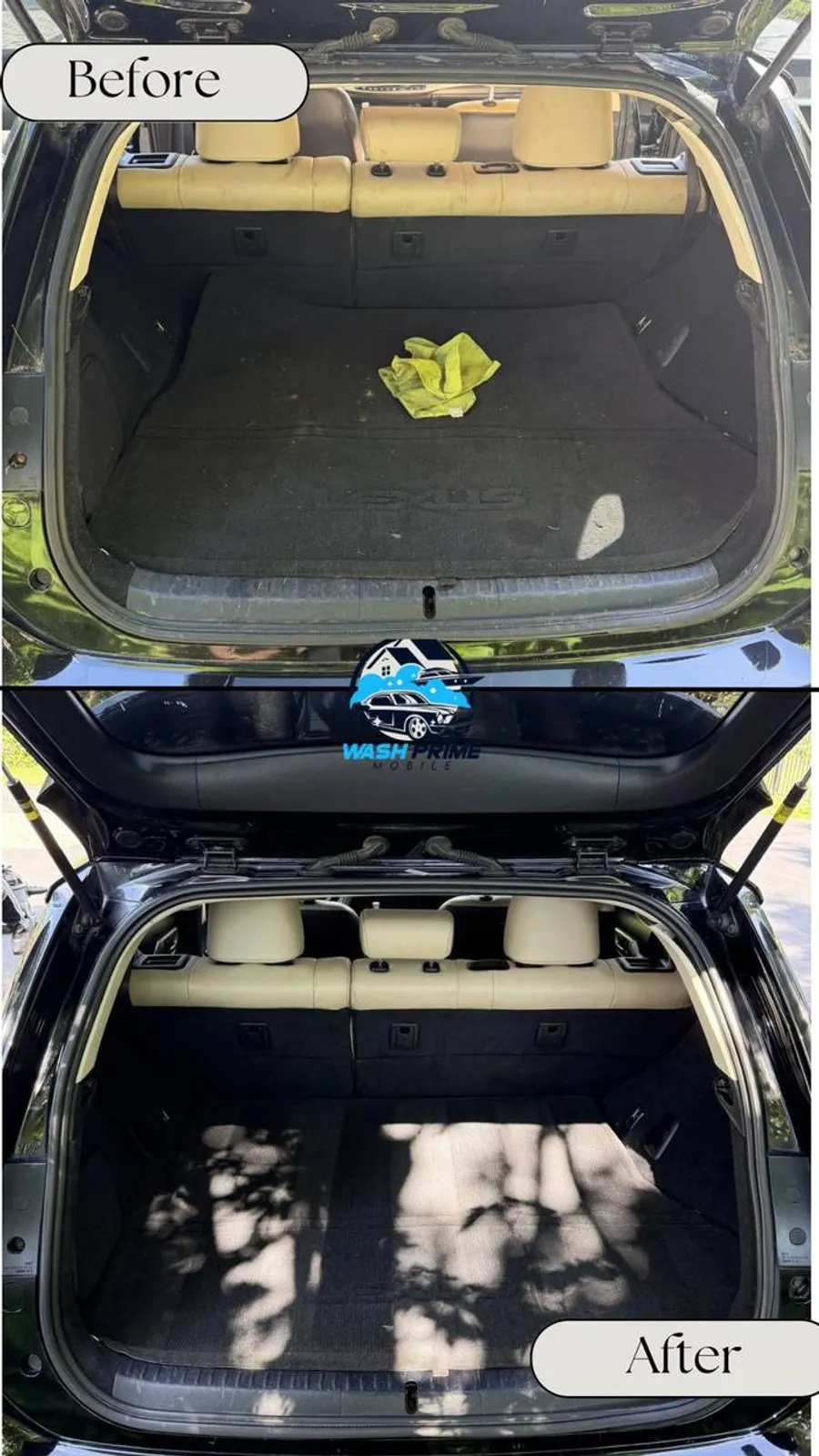 Lexus SUV trunk and cargo area deep interior cleaning - mobile car detailer Louisville